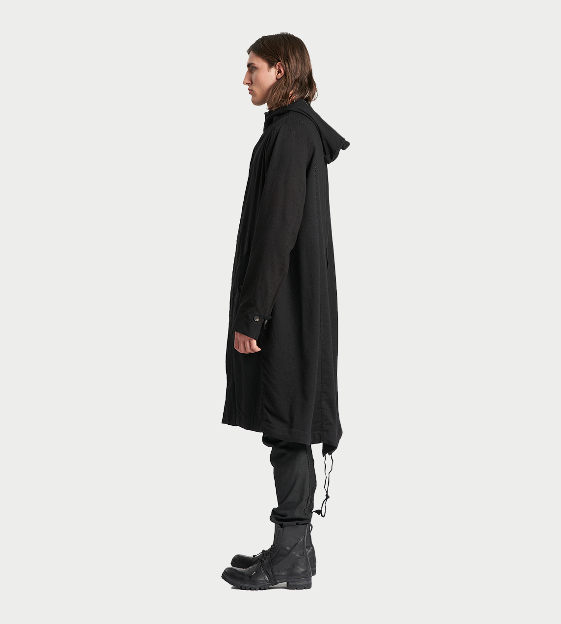 MASNADA - Double-layered Hooded Parka Blk