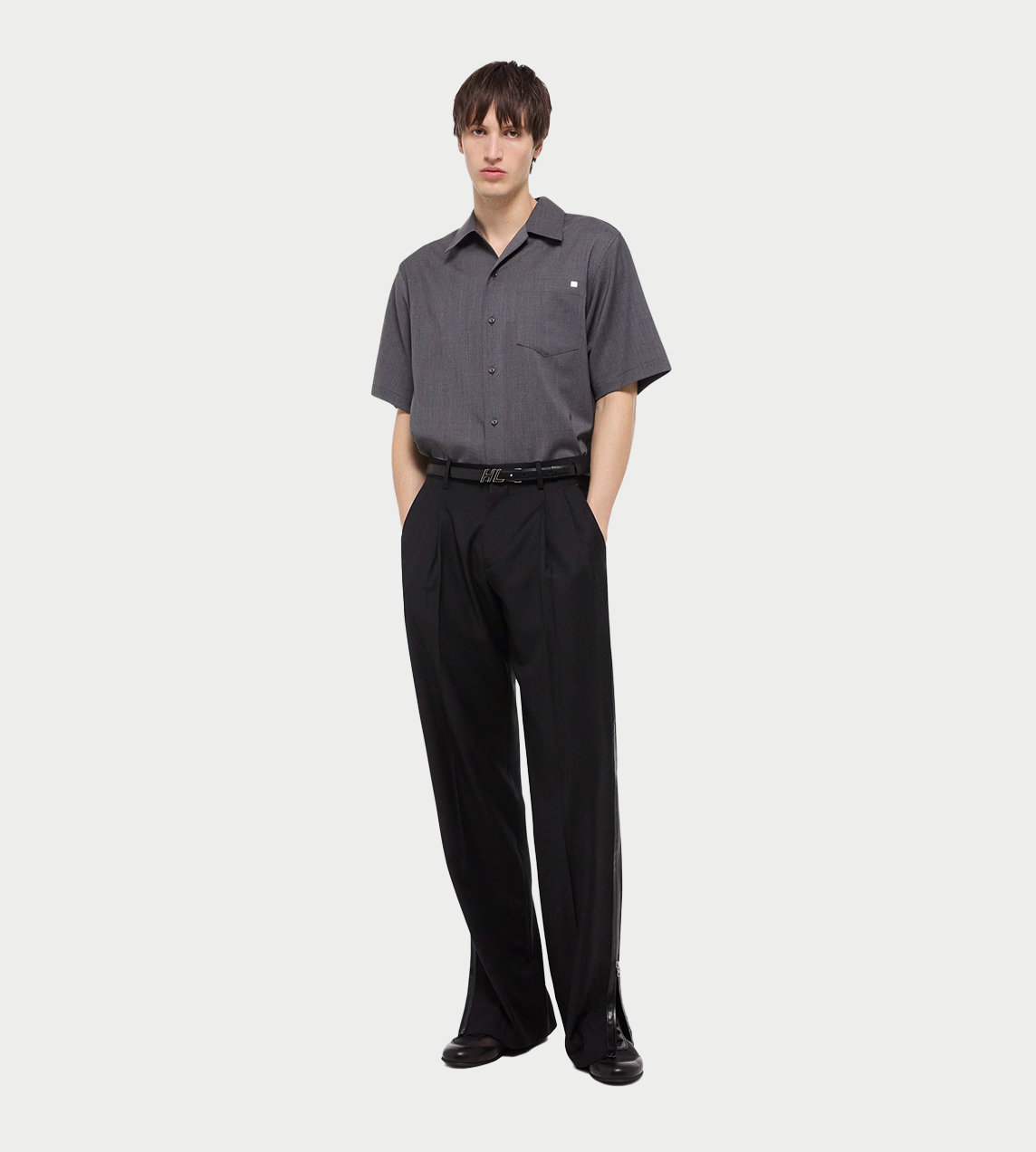 HELMUT LANG - Zip PLEATED Trousers Blk