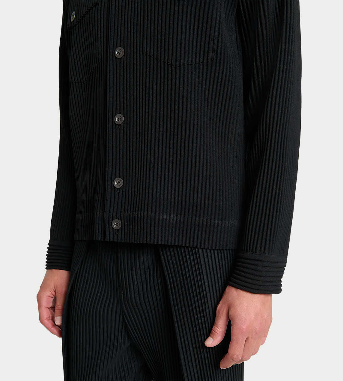Homme Plisse Issey Miyake - Wool-like Pleated Jacket Black