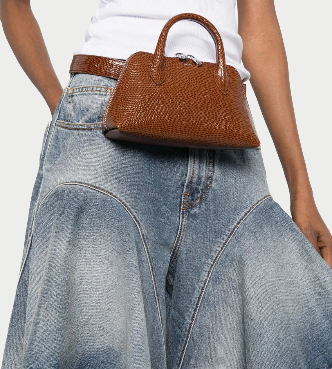 COPERNI - Lizard Print Duffle Belt Bag Brown