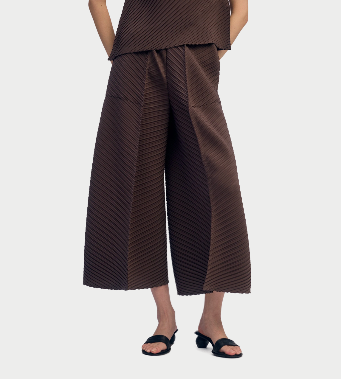 ISSEY MIYAKE - Plaster Pleats Solid Pants Dk Brown