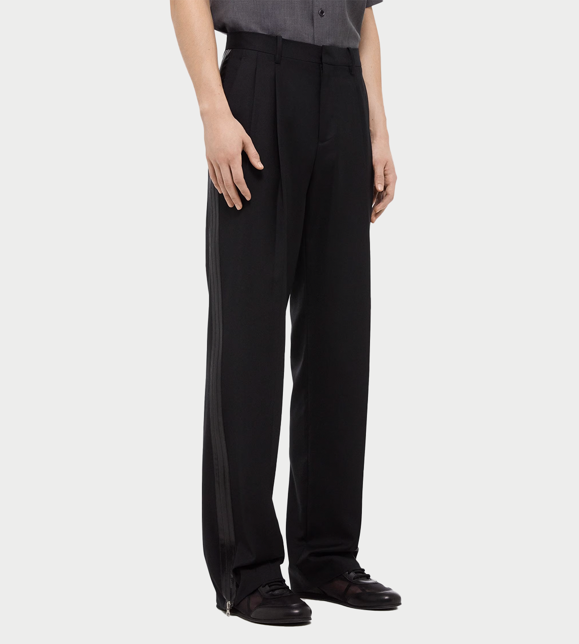 HELMUT LANG - Zip PLEATED Trousers Blk