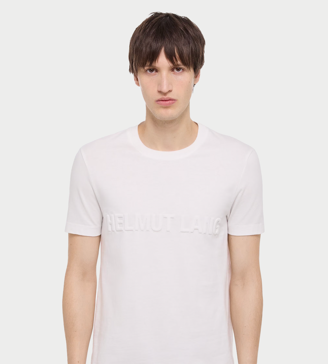 HELMUT LANG - Embossed Logo Tee White