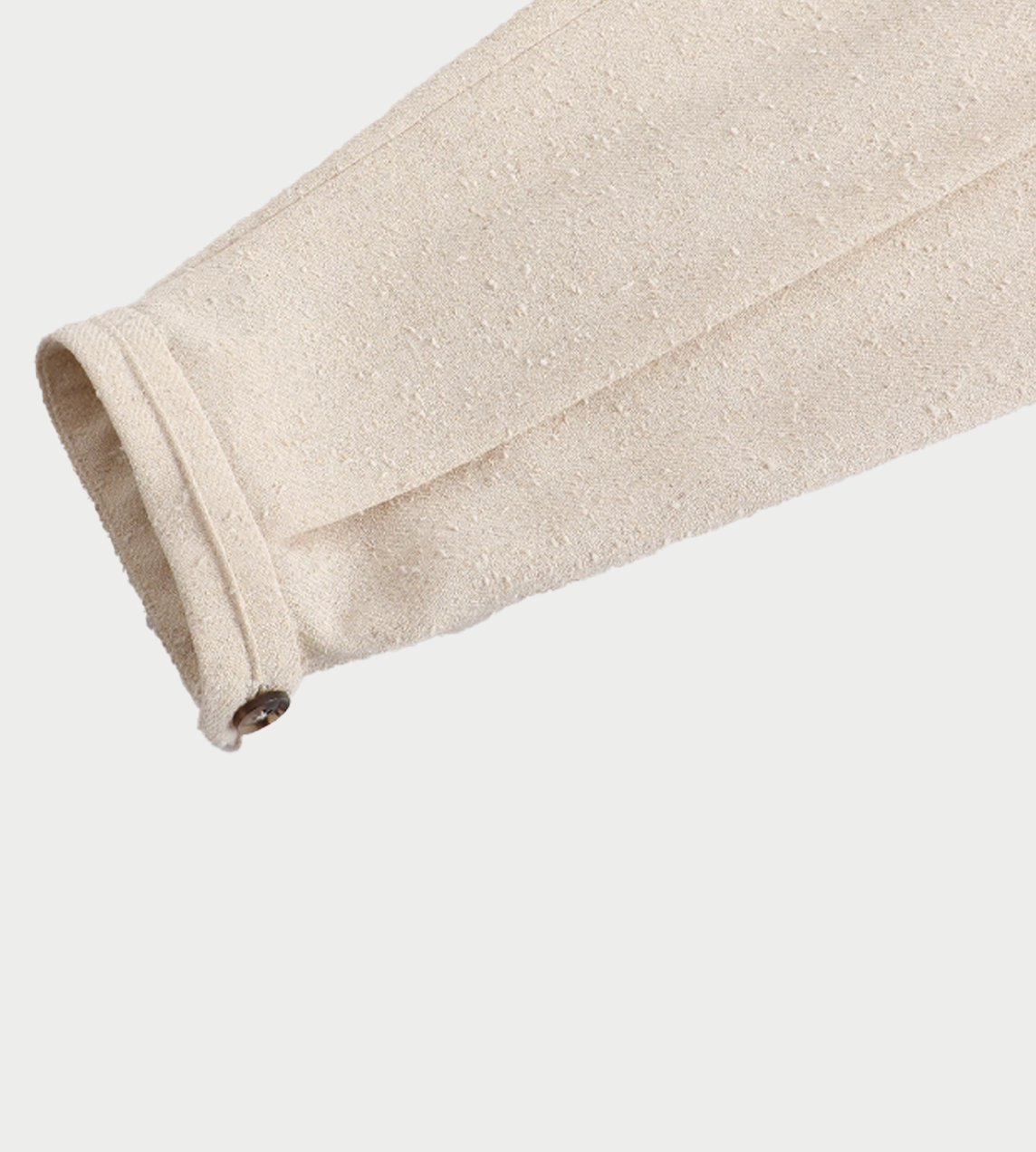 Textured Wool Fringed Straight-leg Pants Ivory