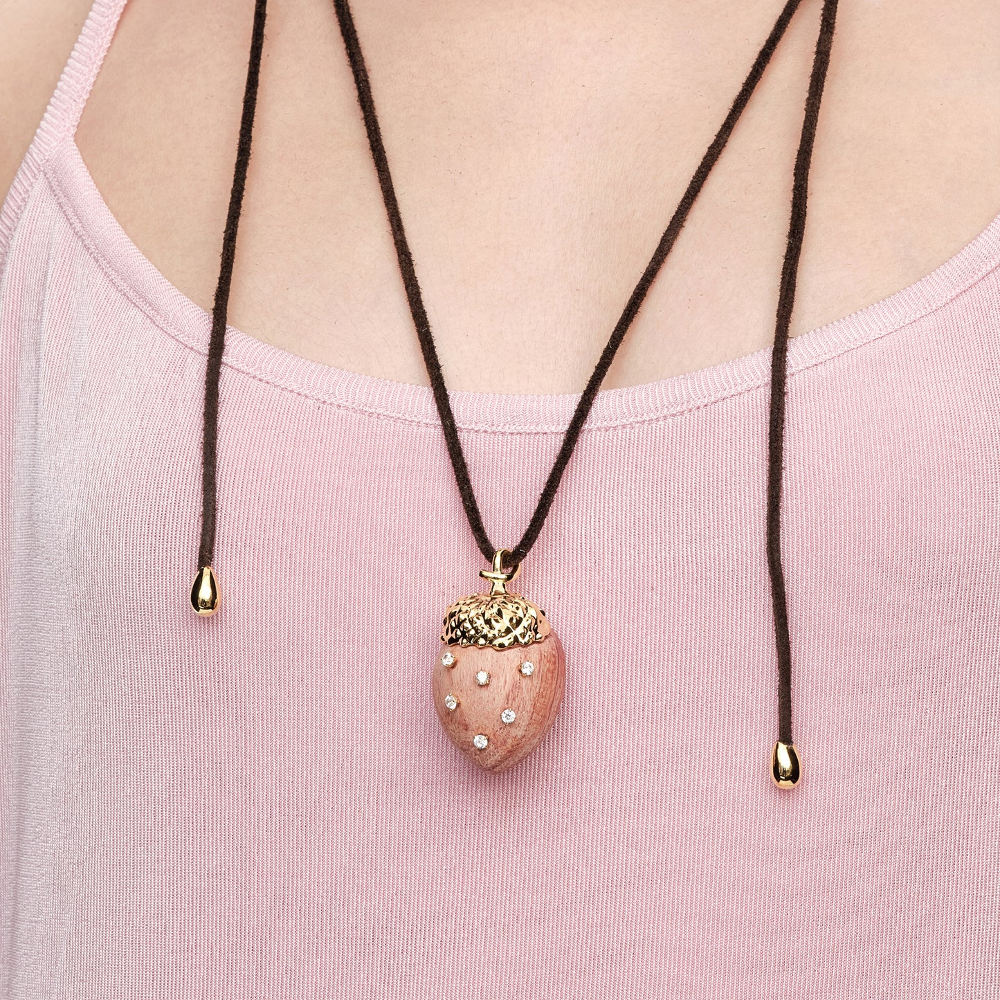 Wooden Acorn Necklace