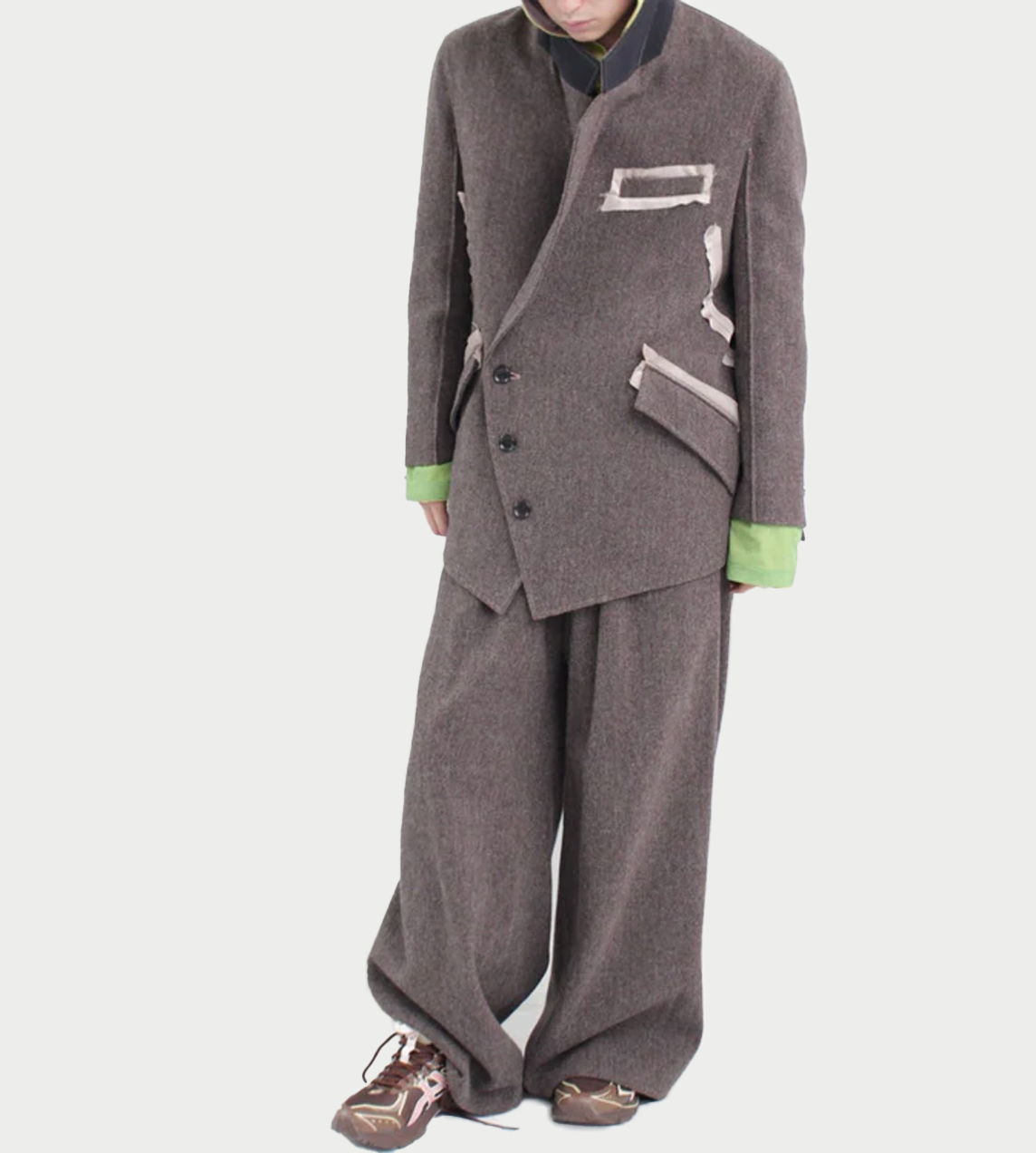 SULVAM - Muherringbone Lined Jacket Brown