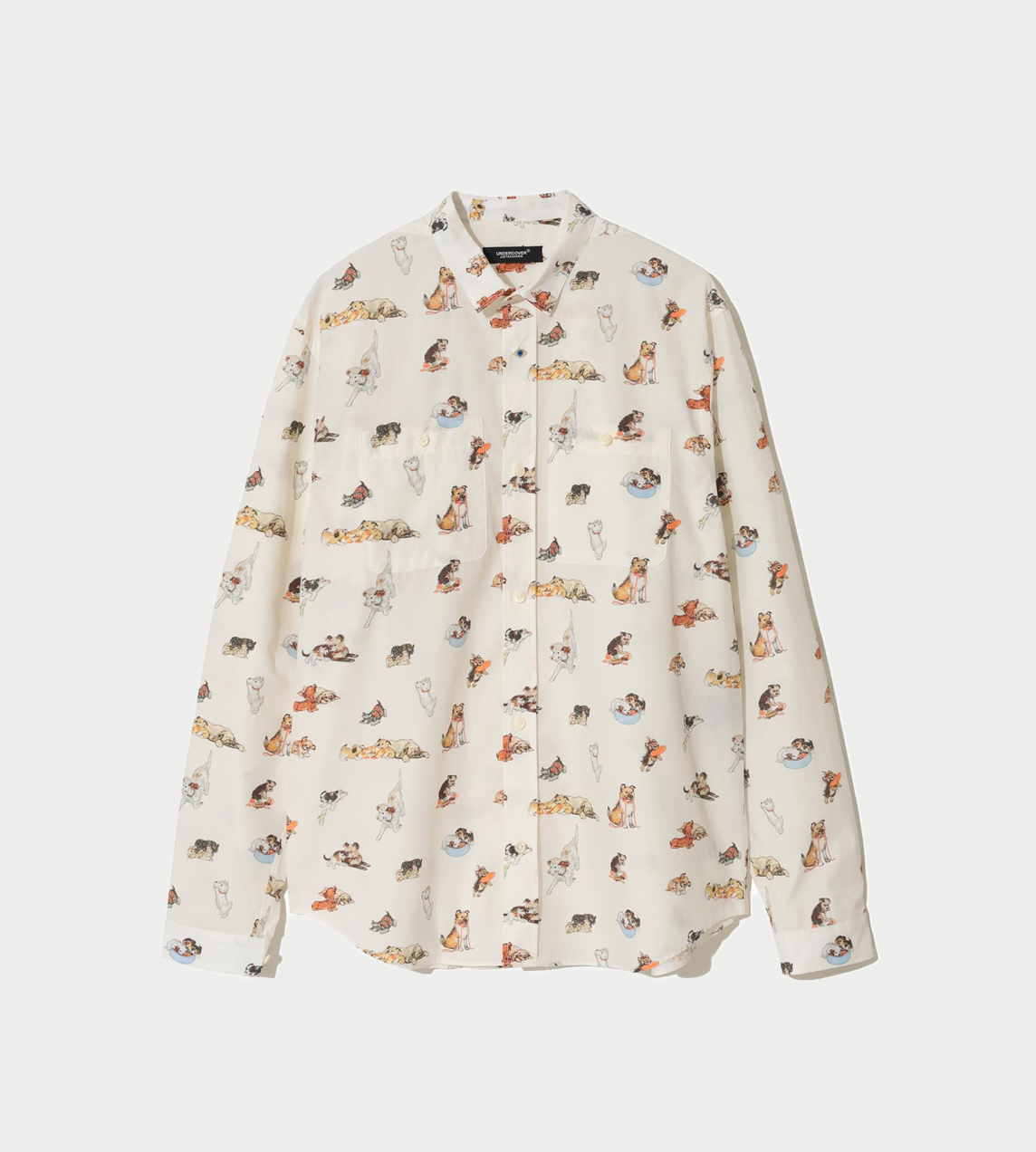 UNDERCOVER - Allover Dog Print Shirt Ivory