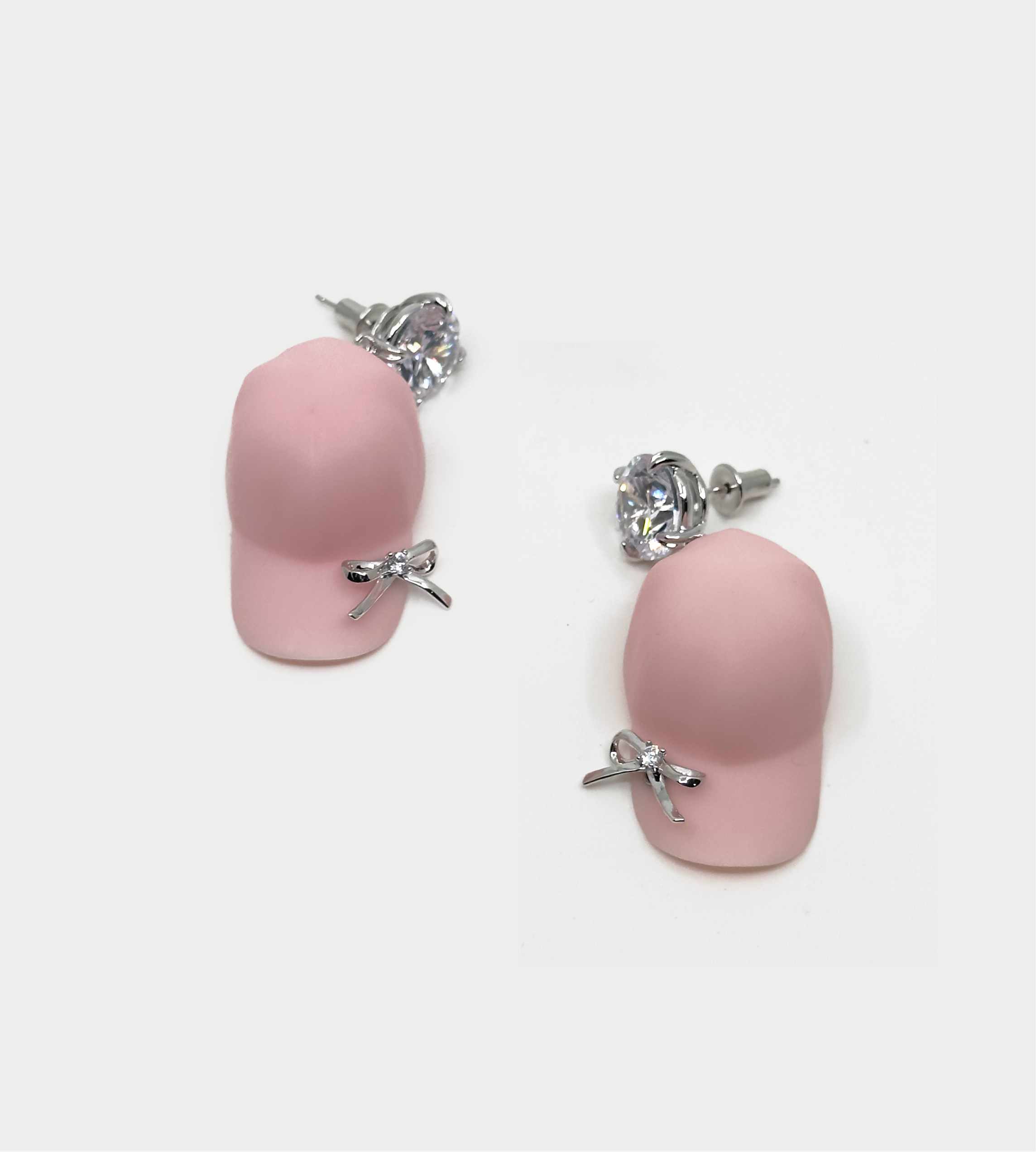 YVMIN - Hat Pearl Earring Pink (Pair)