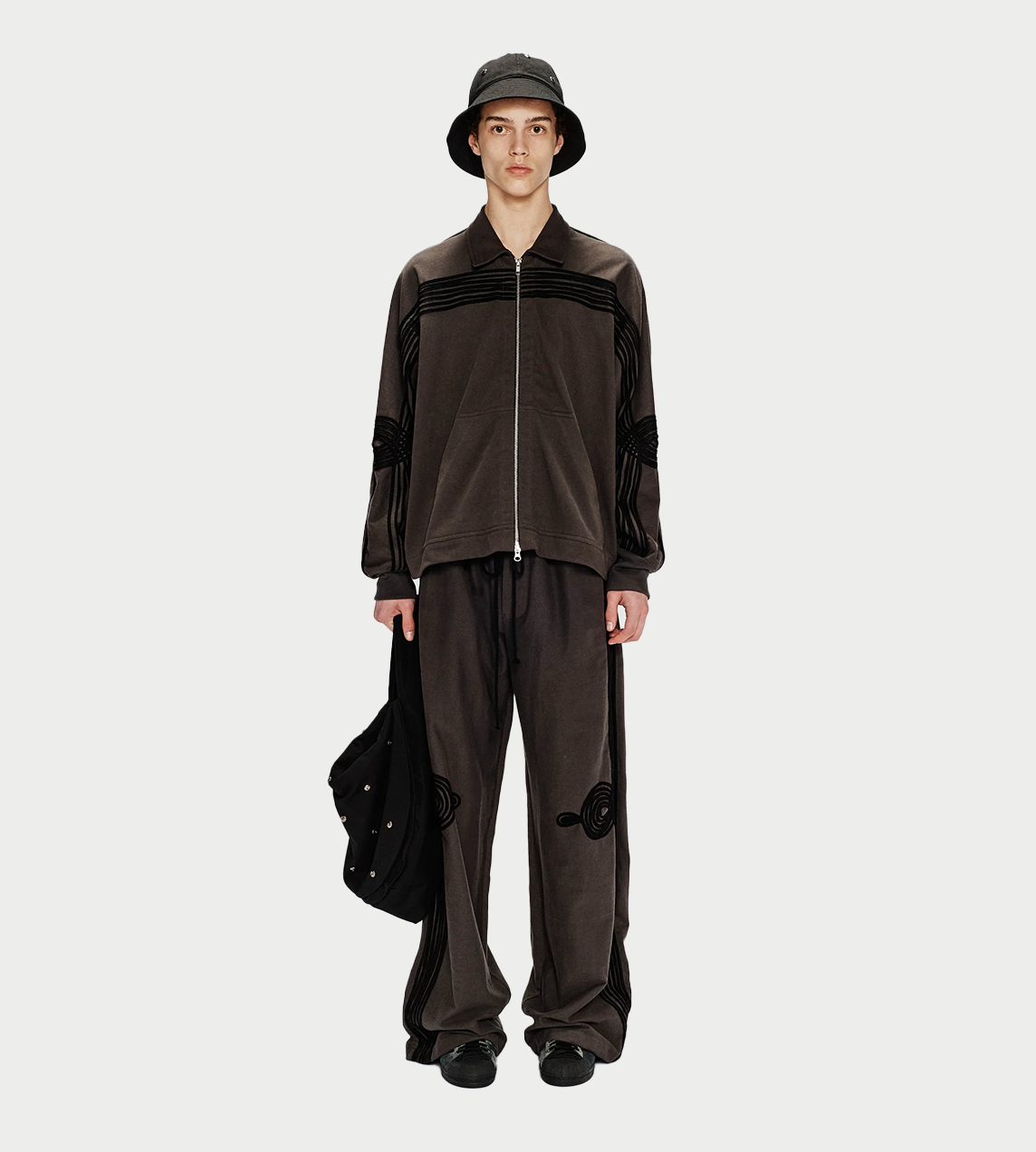 SONG FOR THE MUTE - “APPLIQUÉ” Relaxed Lounge Pants Washed Blk