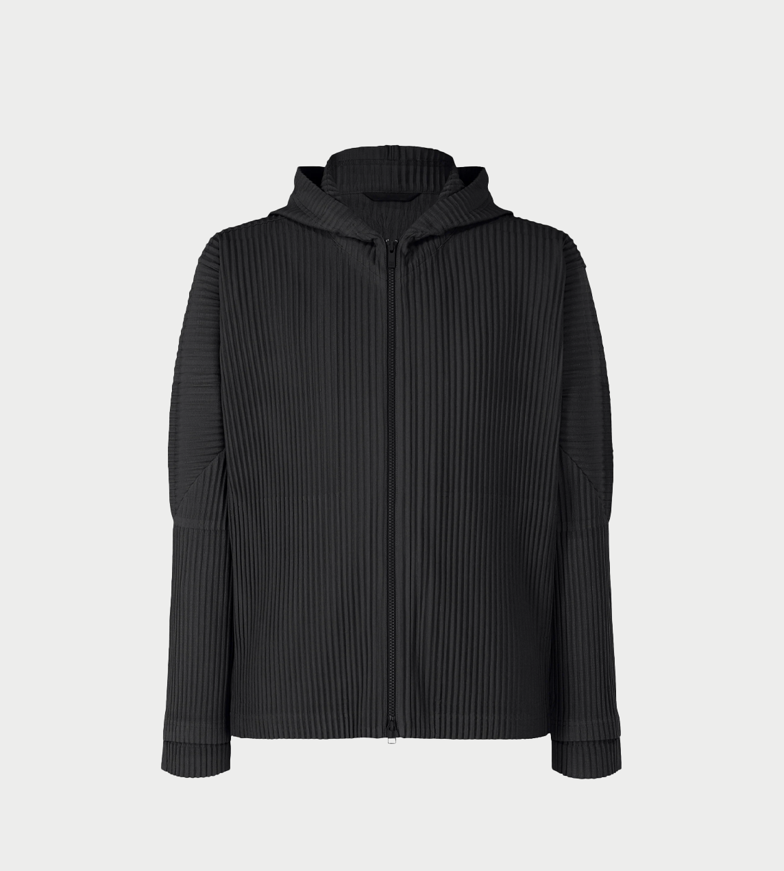 HOMME PLISSE ISSEY MIYAKE - Double-layered Sleeve Zip-up Hoodie Blk