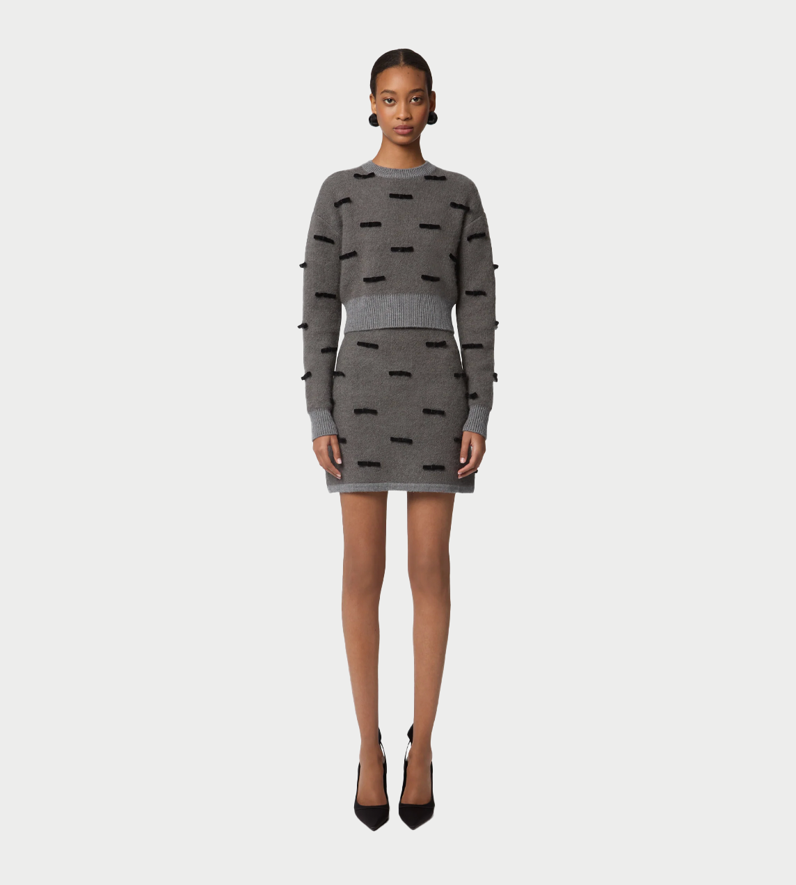 NINA RICCI - Mini Knit Skirt Grey