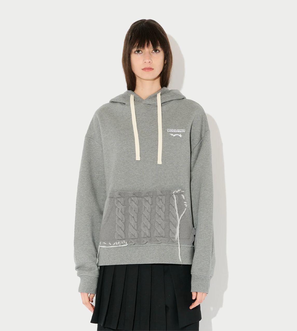 CHARLES JEFFERY LOVERBOY - Patch Rabbit Hoodie Grey
