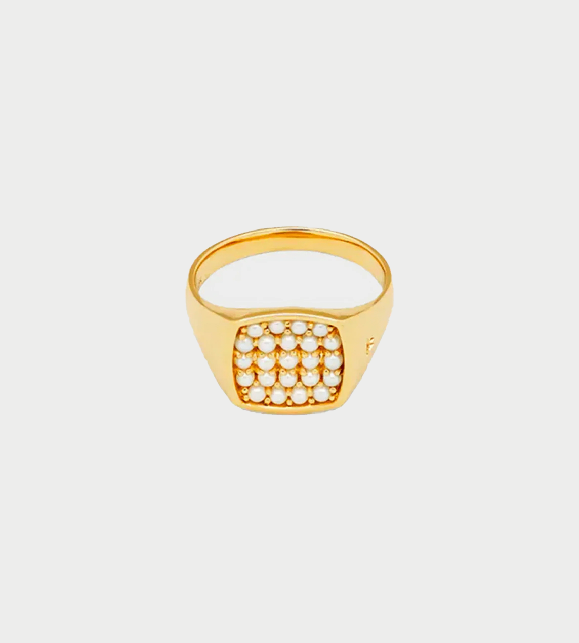 Mini Oval Pearl Gold