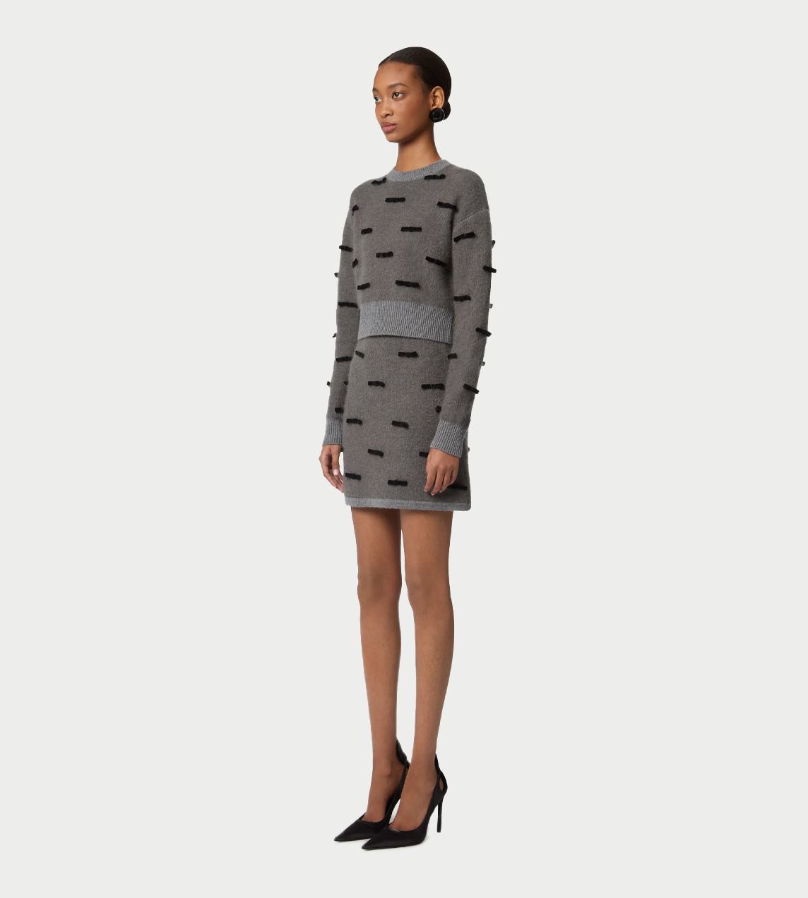 NINA RICCI - Mini Knit Skirt Grey