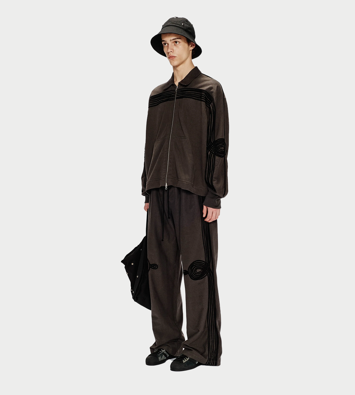 SONG FOR THE MUTE - “APPLIQUÉ” Relaxed Lounge Pants Washed Blk
