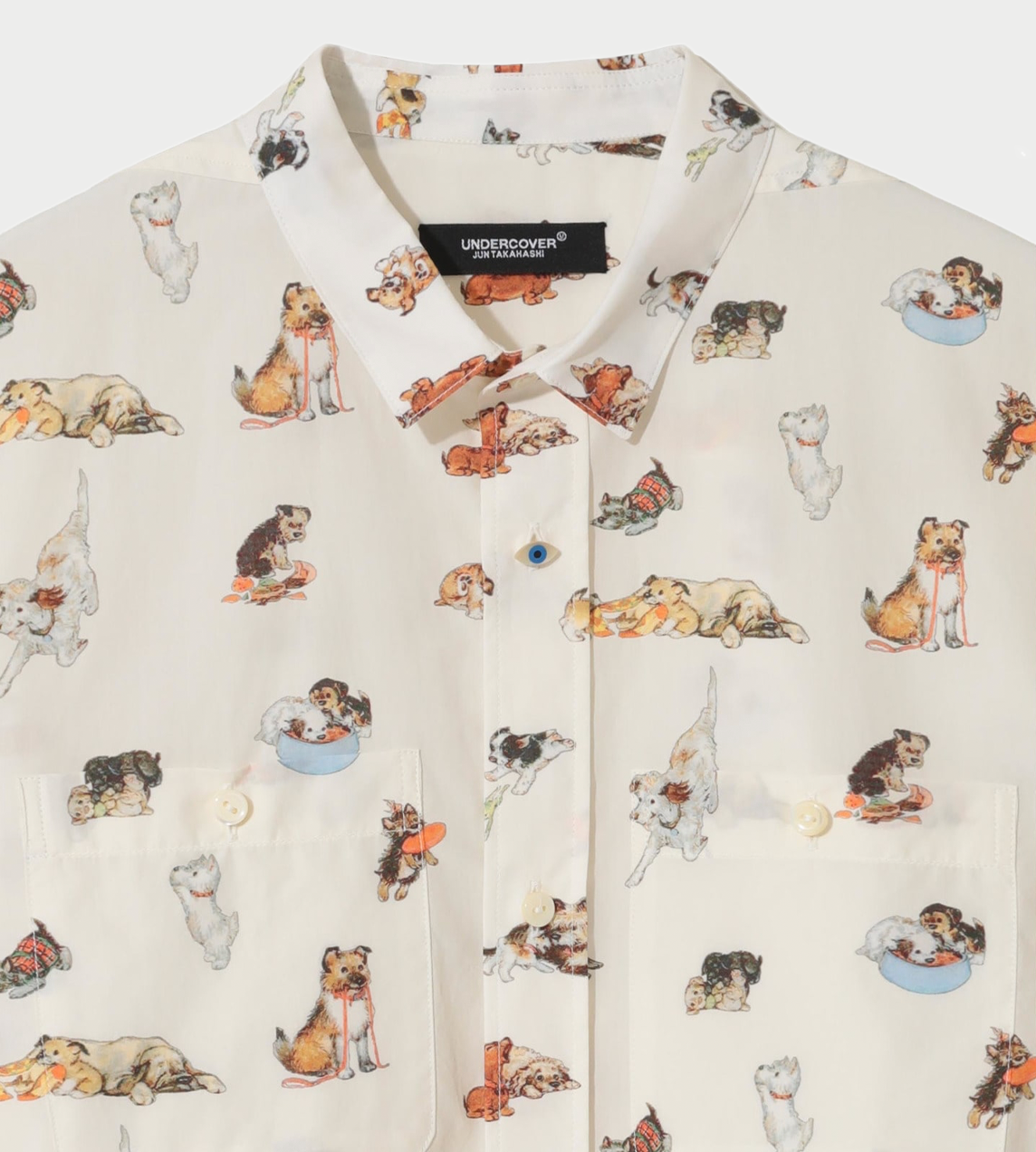 UNDERCOVER - Allover Dog Print Shirt Ivory