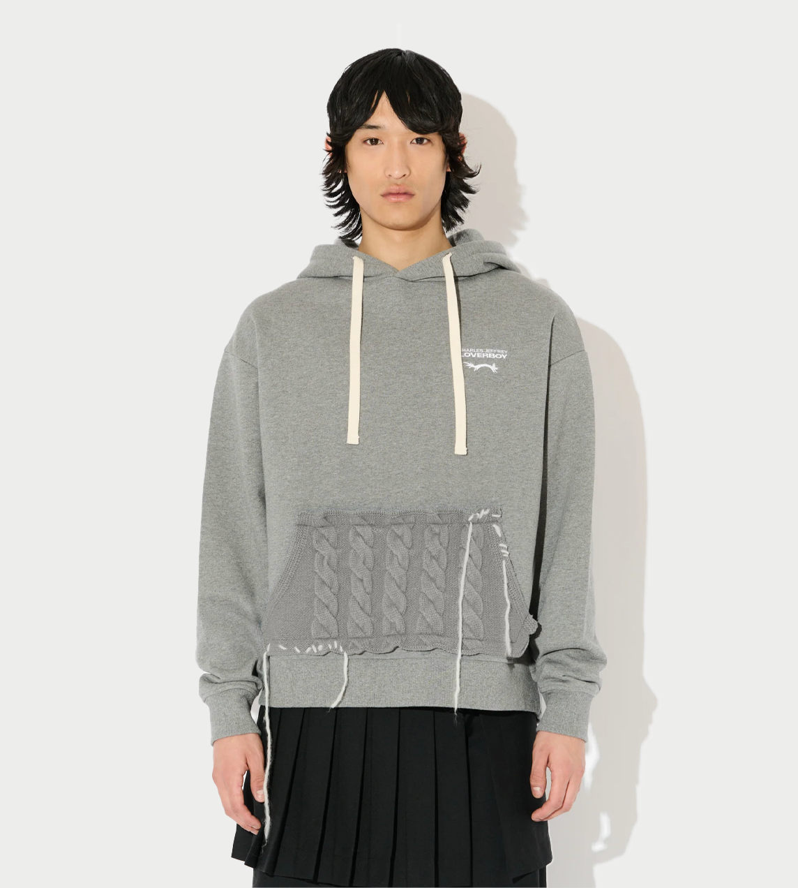 CHARLES JEFFERY LOVERBOY - Patch Rabbit Hoodie Grey