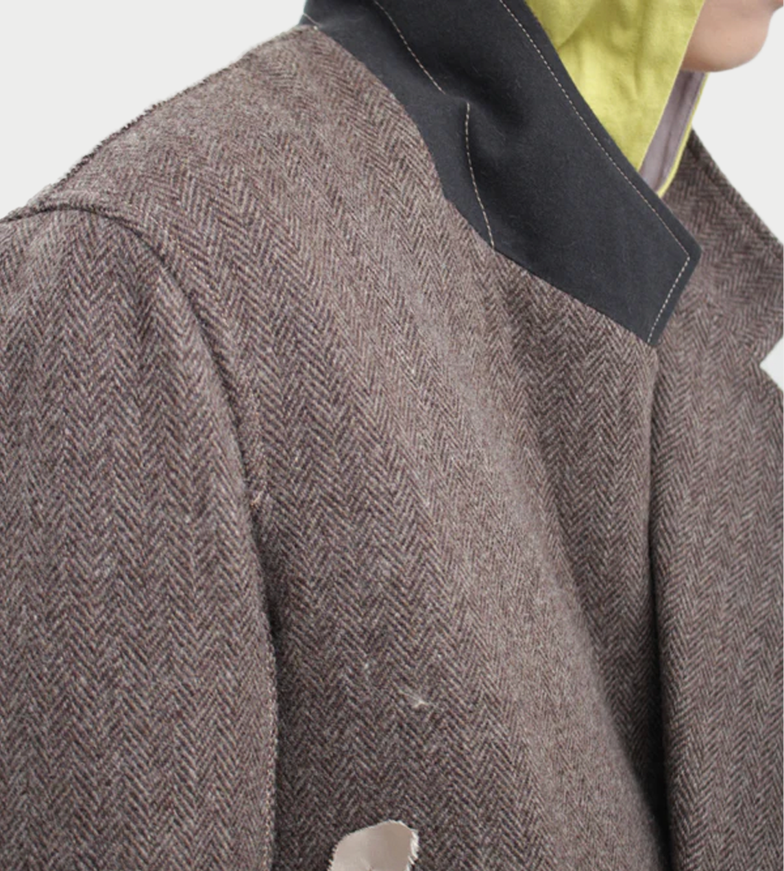 SULVAM - Muherringbone Lined Jacket Brown