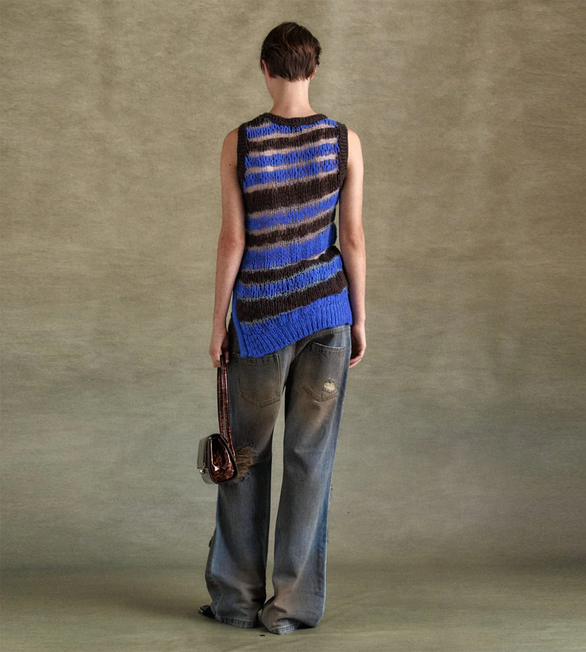 ANDERSSON BELL - Vintage Spray Double-waist Jeans Blue