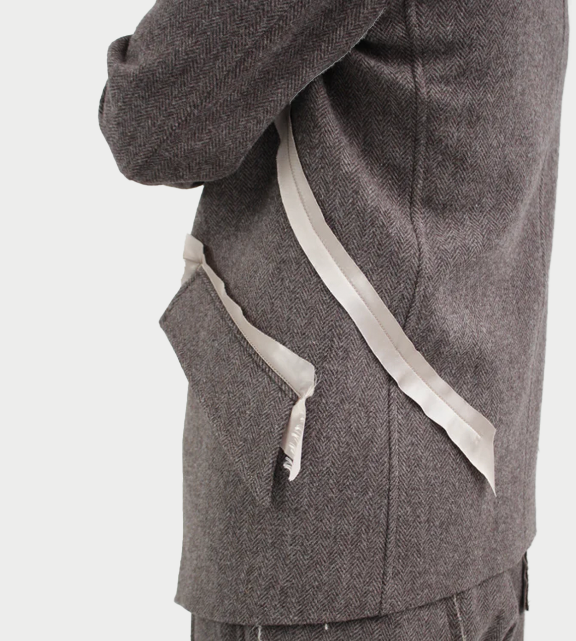 SULVAM - Muherringbone Lined Jacket Brown