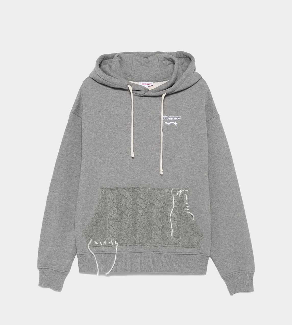 CHARLES JEFFERY LOVERBOY - Patch Rabbit Hoodie Grey