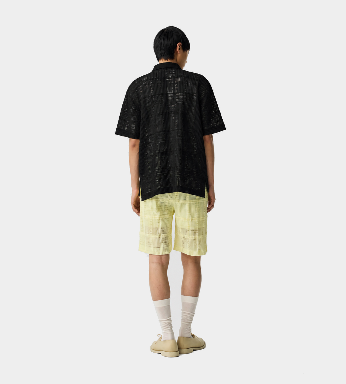 HOMME PLISSE ISSEY MIYAKE - MC Mesh Polo Blk