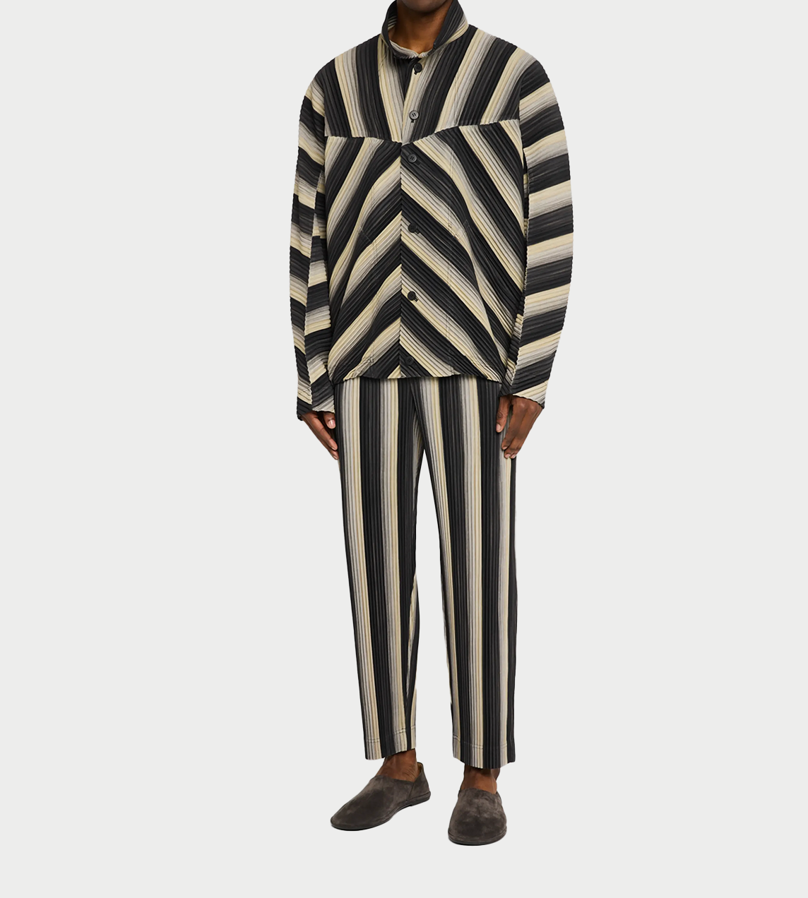 HOMME PLISSE ISSEY MIYAKE - Pleated RB stripes Jacket
