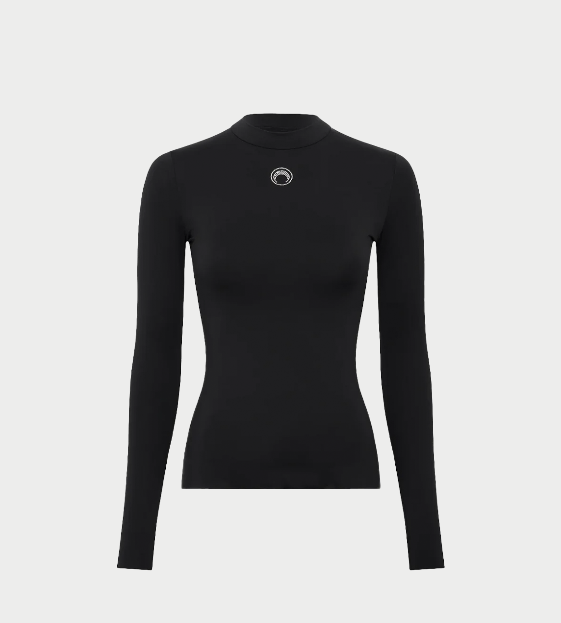 MARINE SERRE - Moon-logo Strass High neck Top Blk