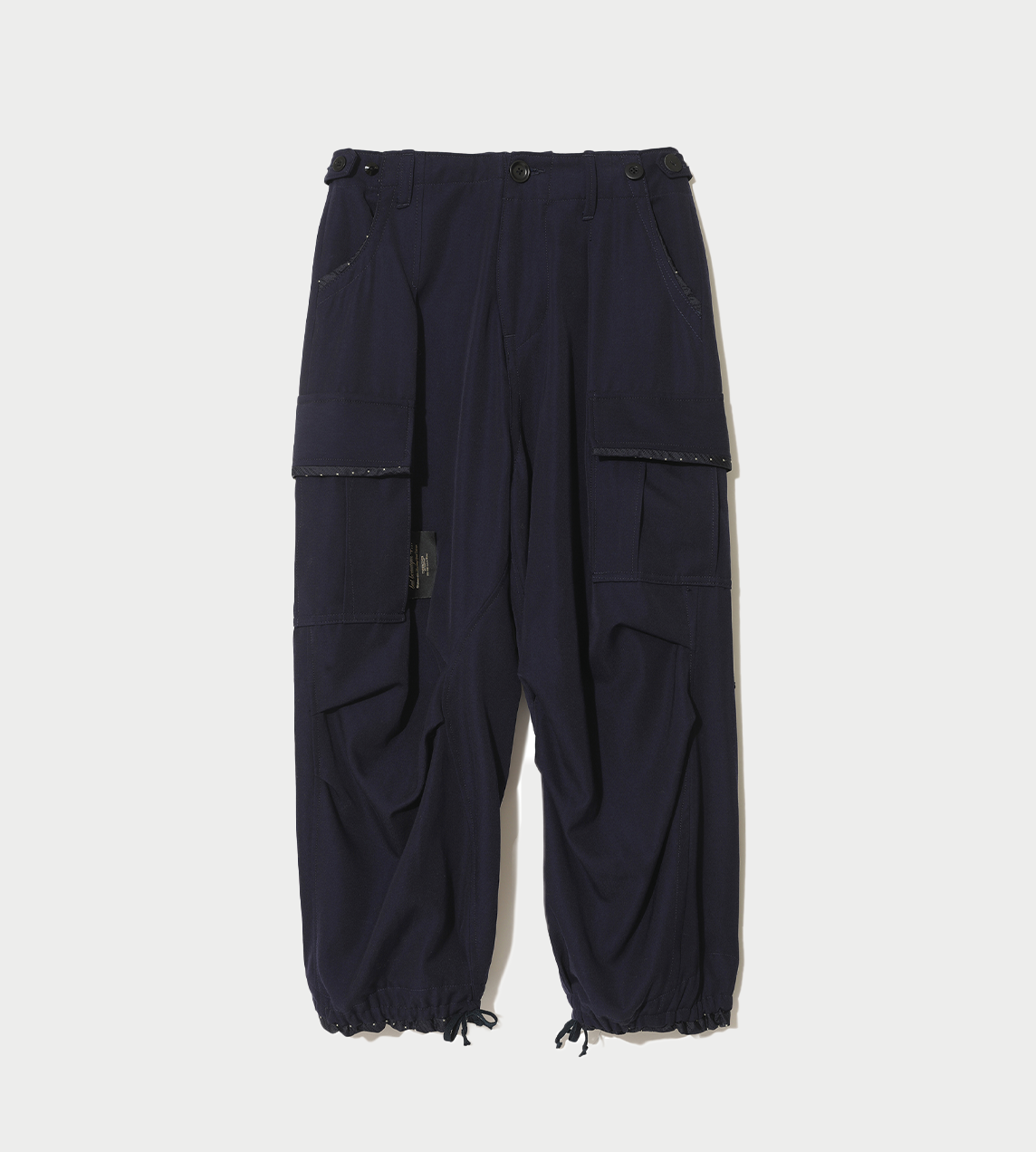 UNDERCOVER - Cropped Wool Cargo Pants Navy