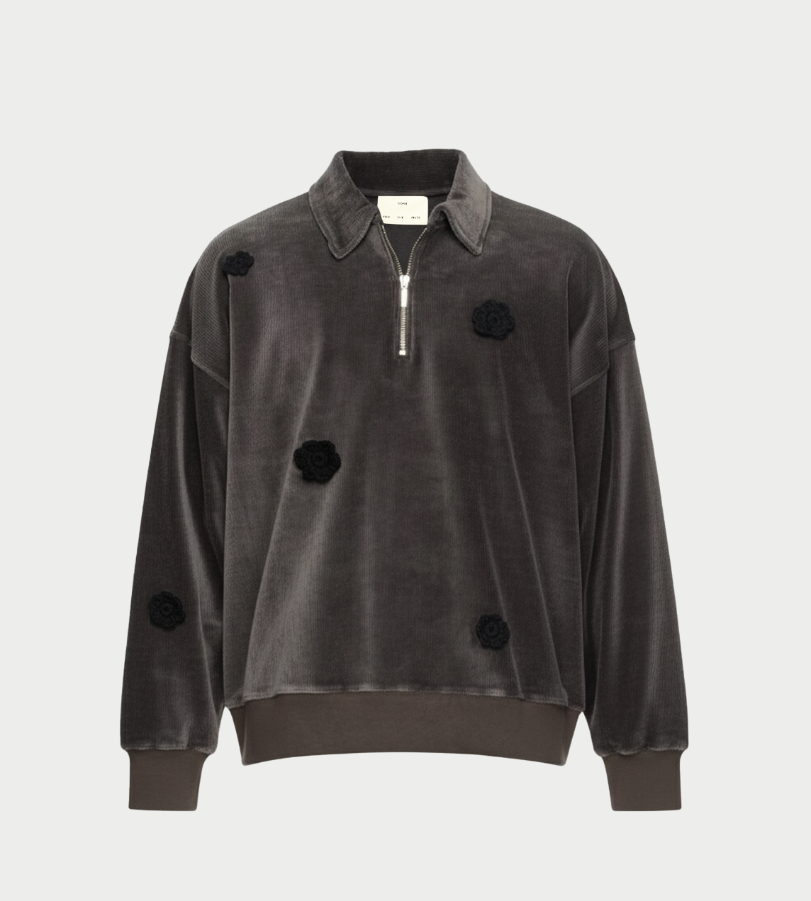 SONG FOR THE MUTE - Daisy Quarter-zip Jumper Charcoal
