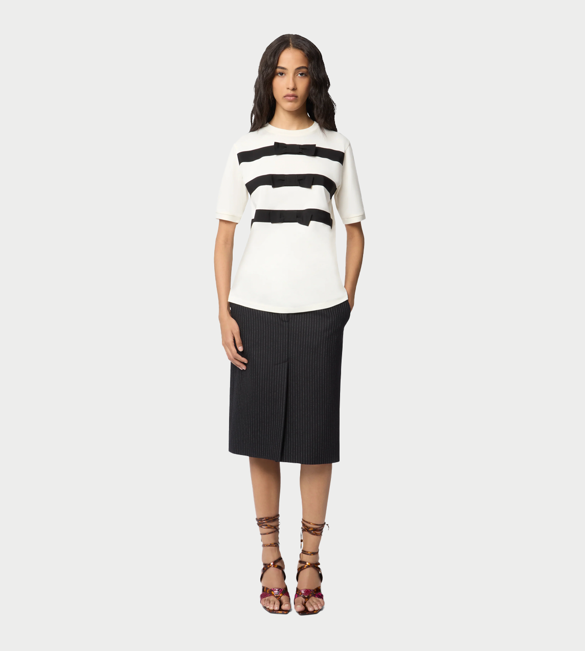 NINA RICCI - Bow-detail T-shirt White