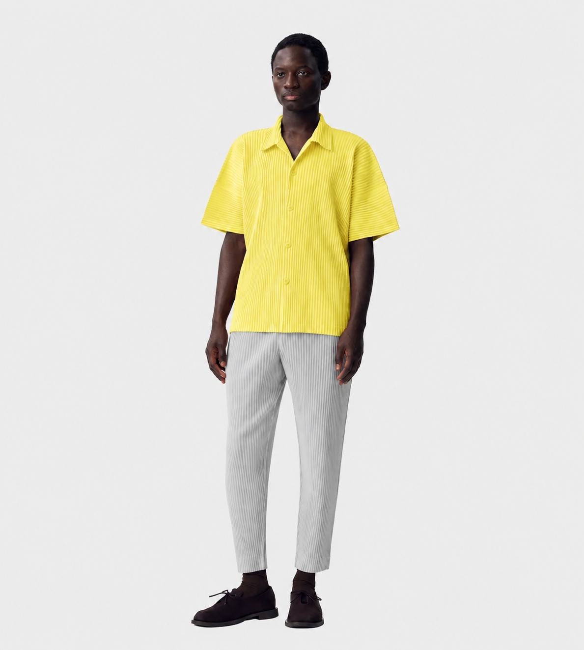 HOMME PLISSE ISSEY MIYAKE - Button-up Oversized S/L Shirt Yellow
