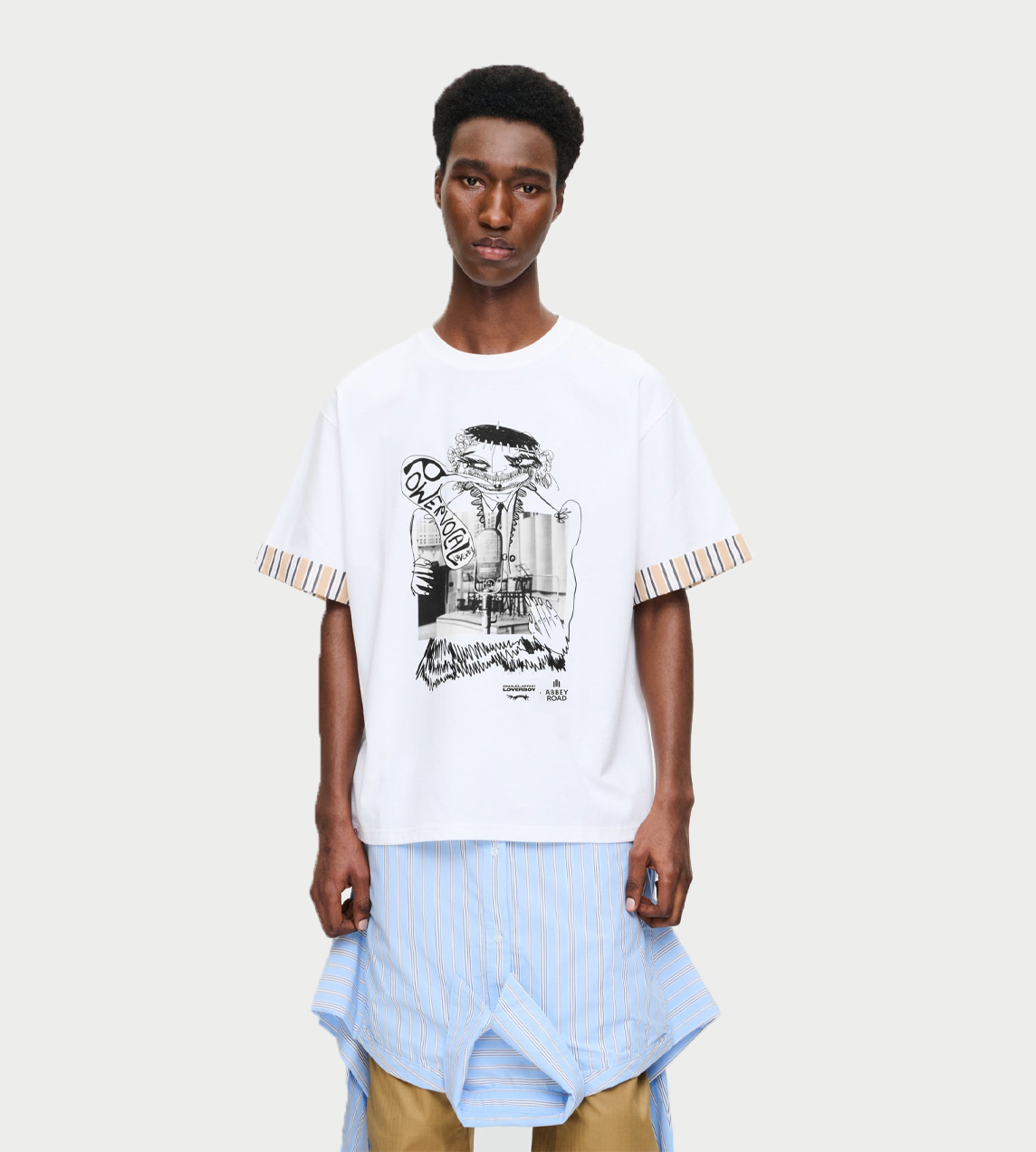 Charles Jeffrey Loverboy - Abbey road turn up tee White