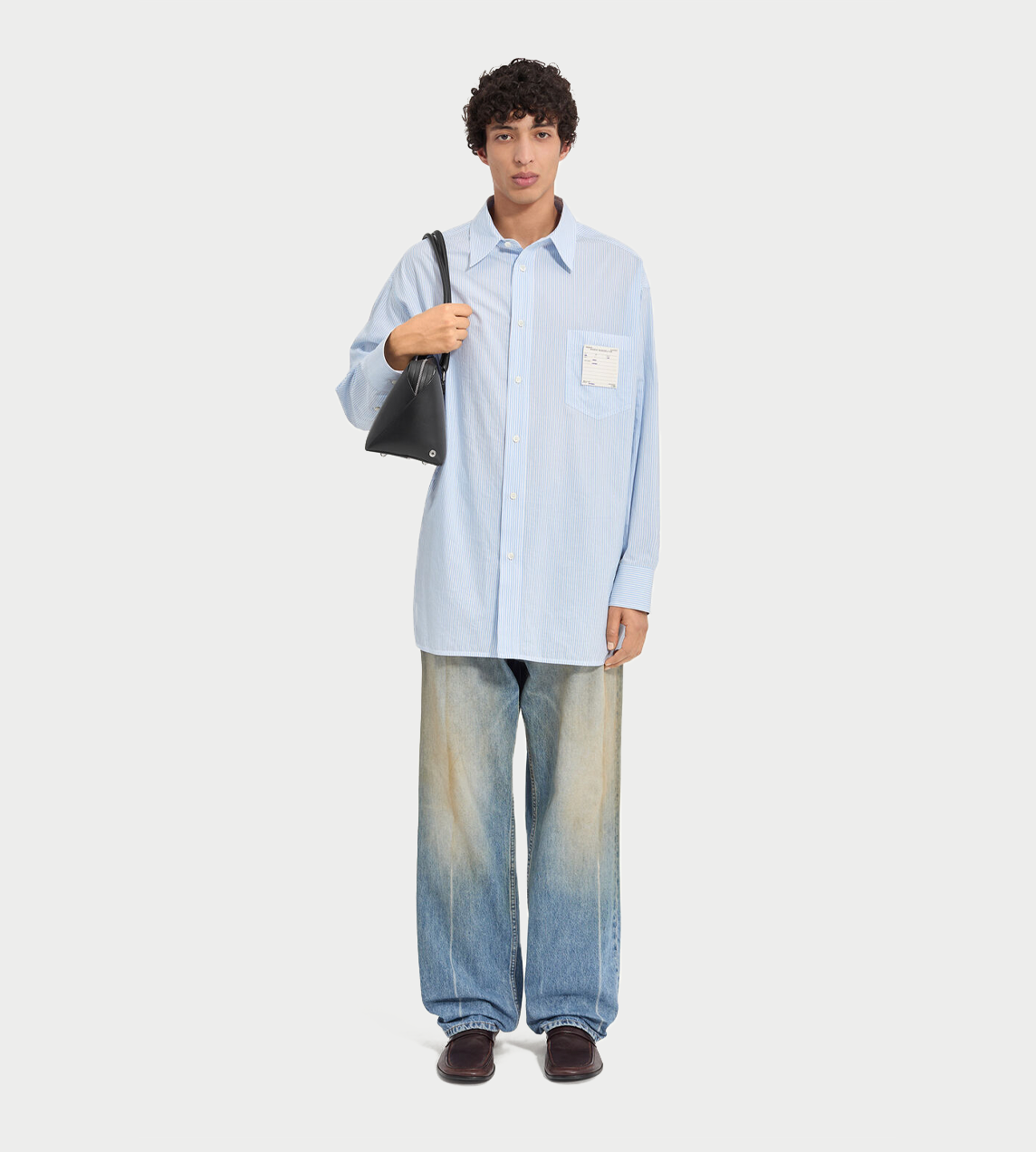 MM6 MAISON MARGIELA - Striped Poplin Shirt Blue