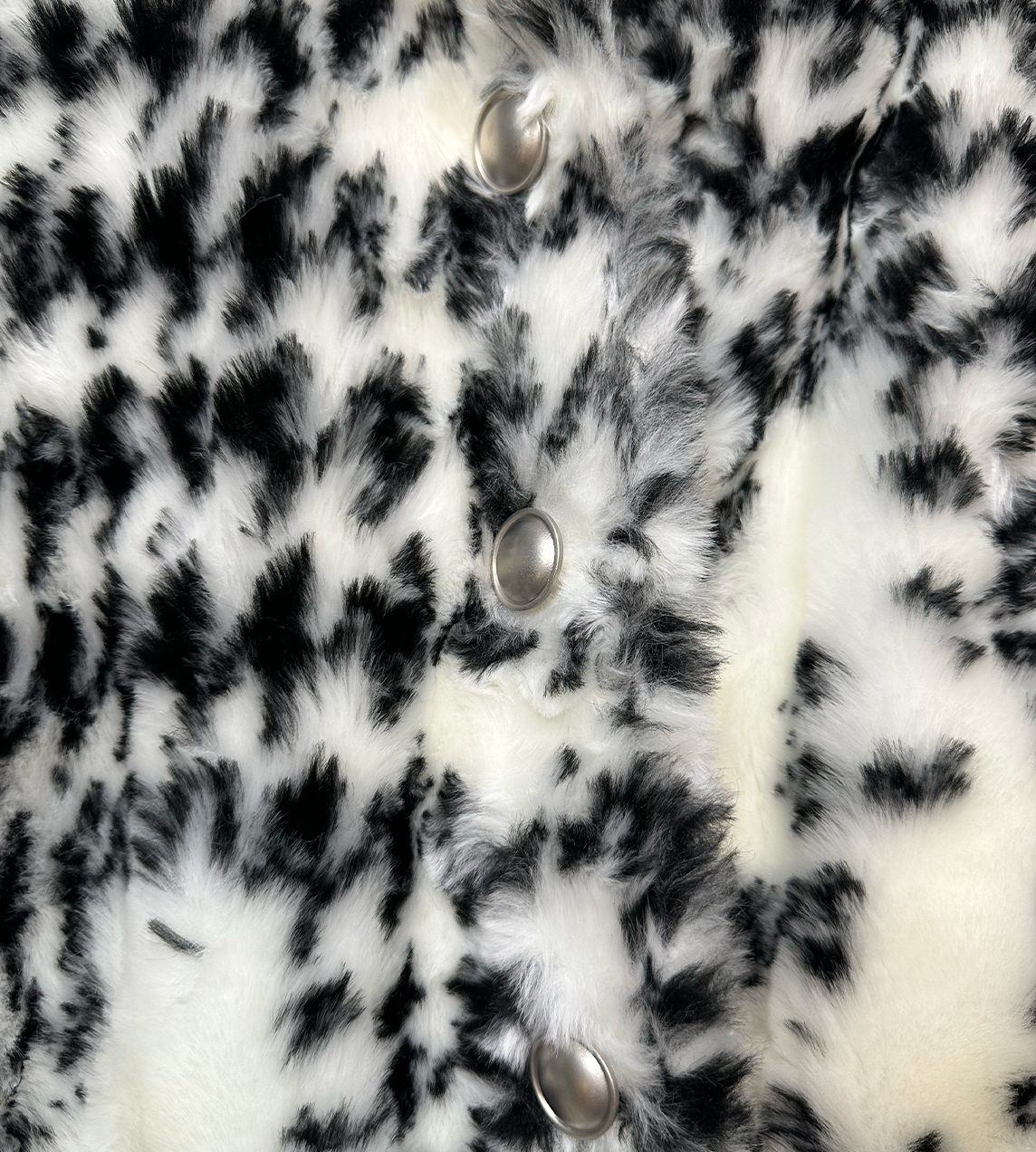 SULVAM - Houndstooth Fur Hooded Blouson Blk/Wht