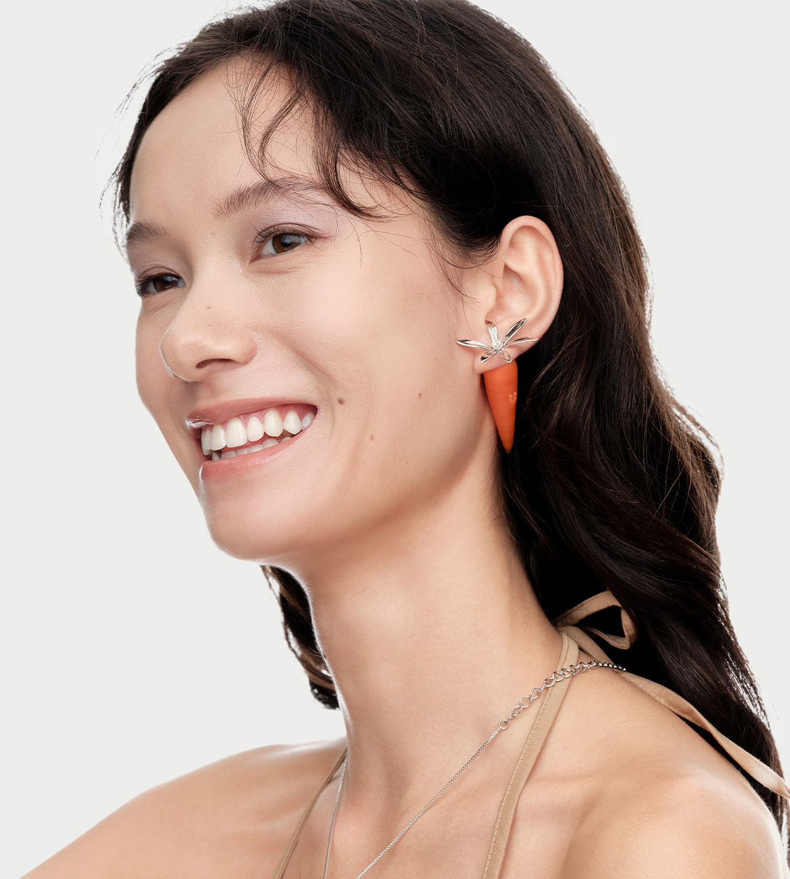 Carrot Stud Earring Orange (Single)