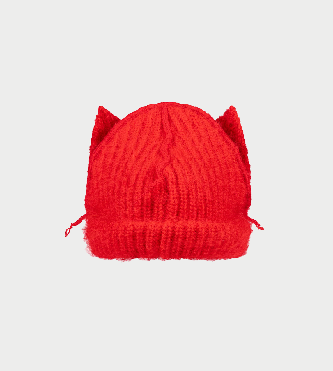 Mohair Chunky Ears Beanie Red