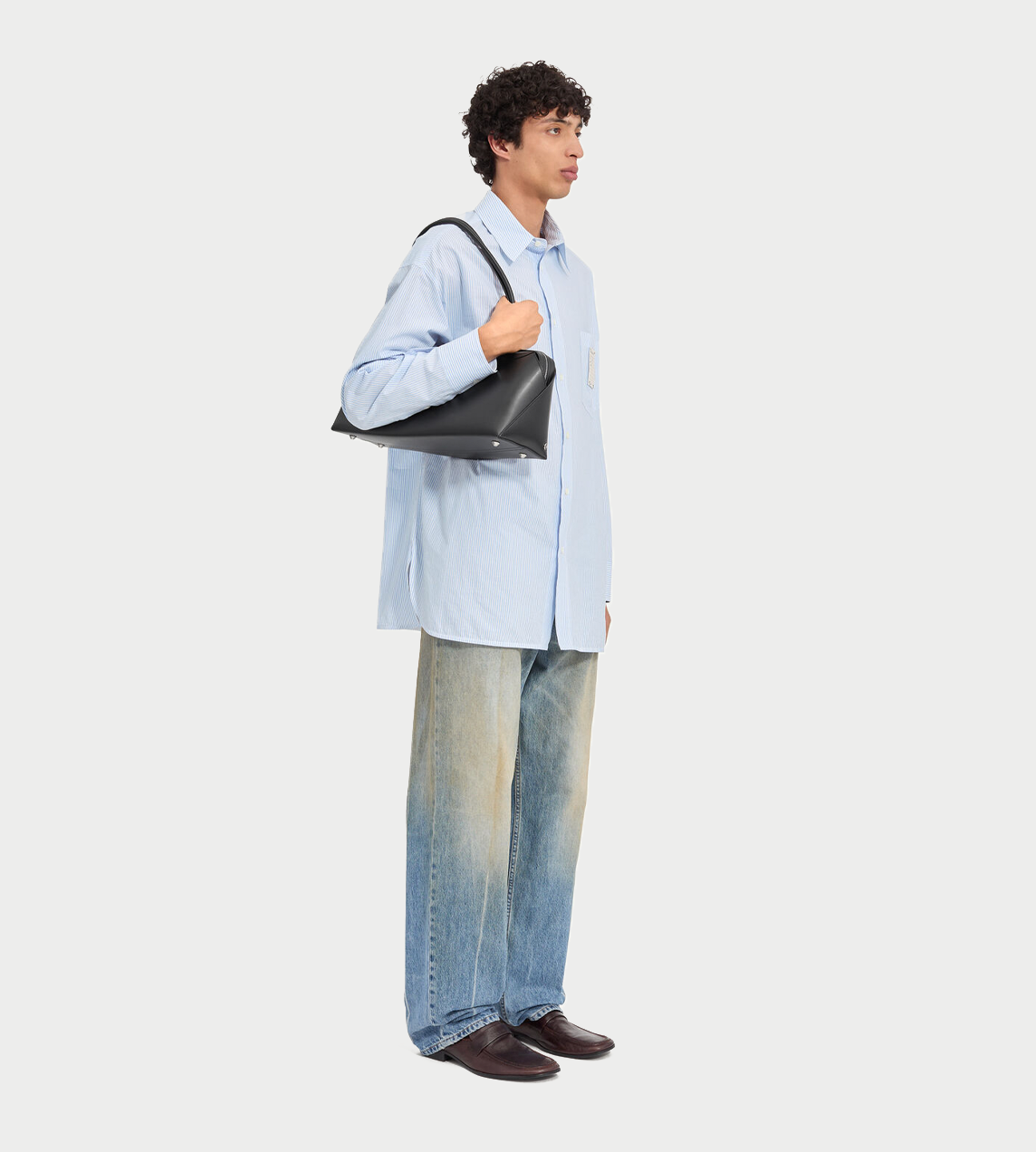 MM6 MAISON MARGIELA - Striped Poplin Shirt Blue