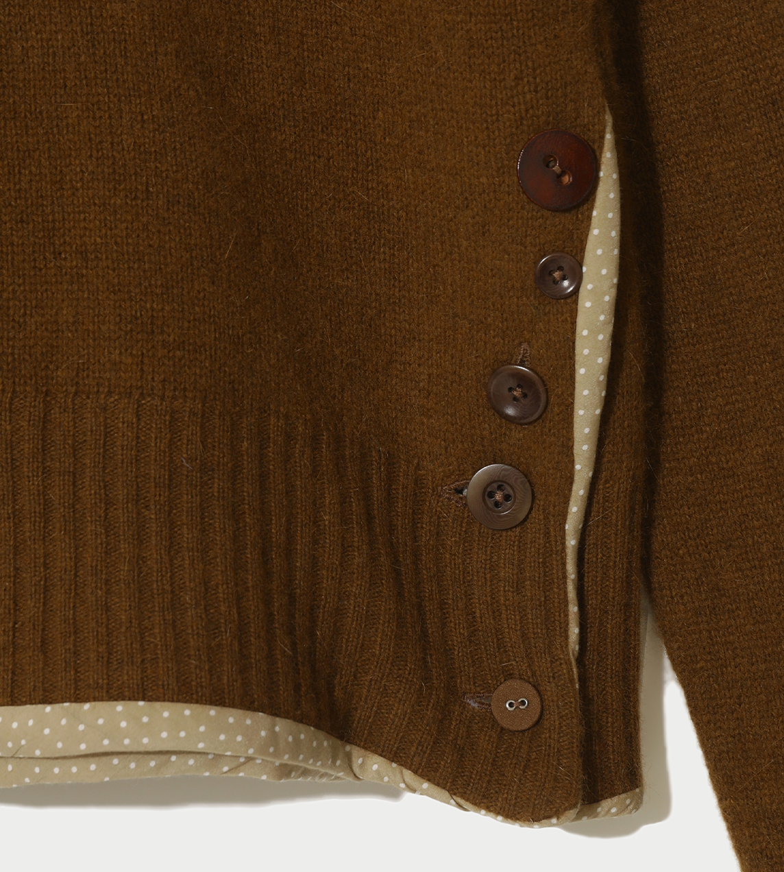Wool-angora Hooded Sweater Brown