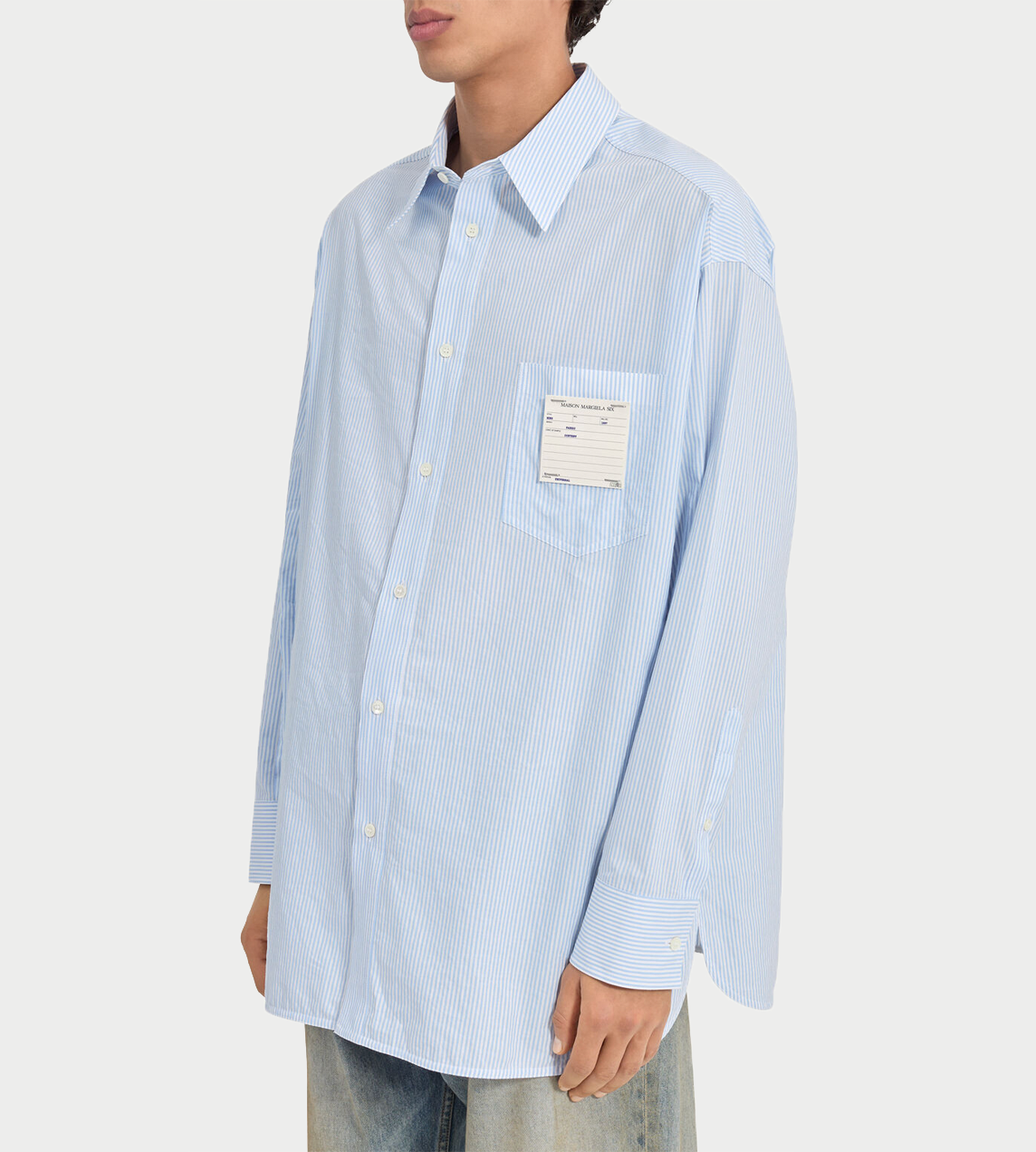 MM6 MAISON MARGIELA - Striped Poplin Shirt Blue