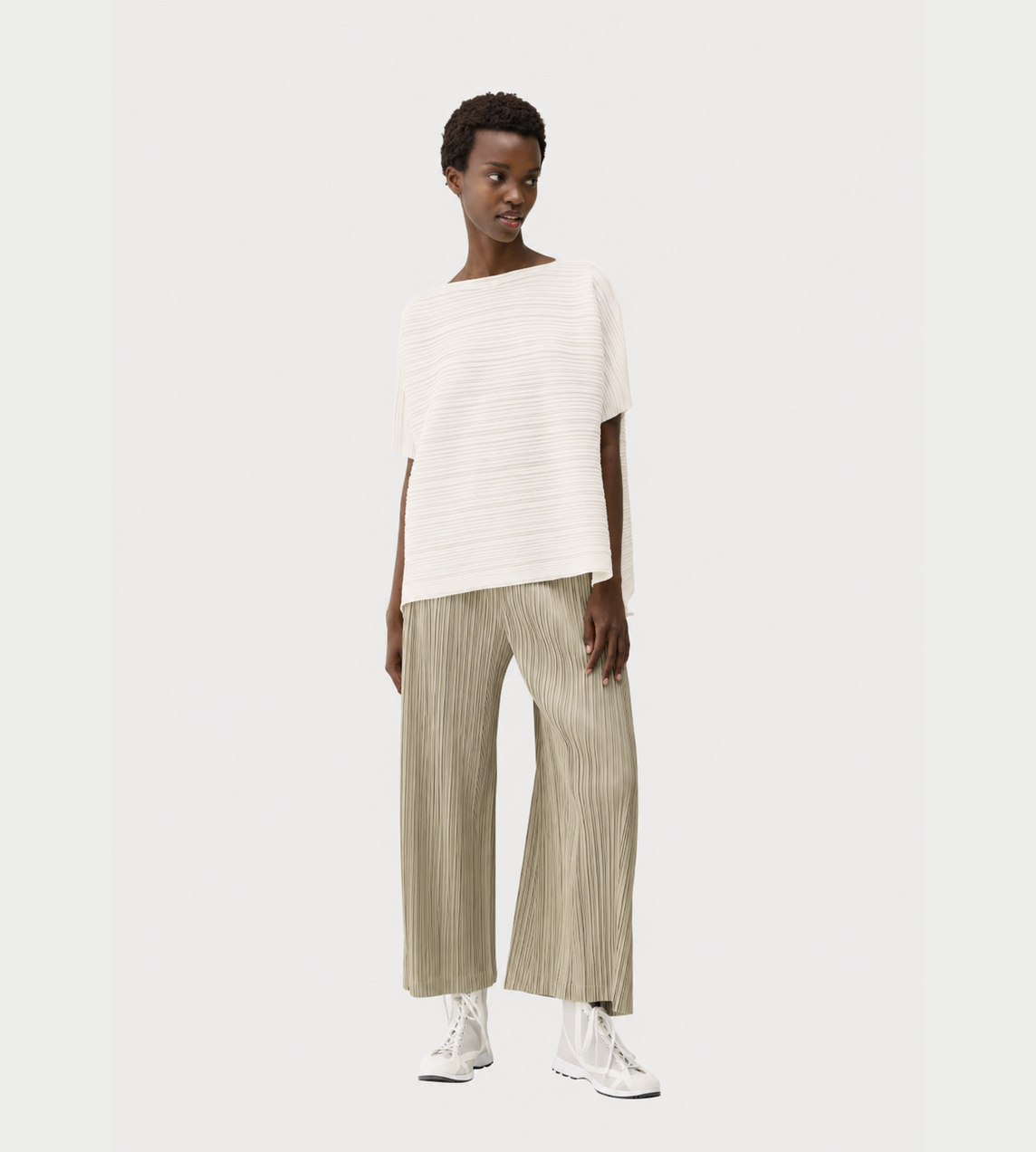 PLEATS PLEASE ISSEY MIYAKE - Paper Bounce Knit Top White
