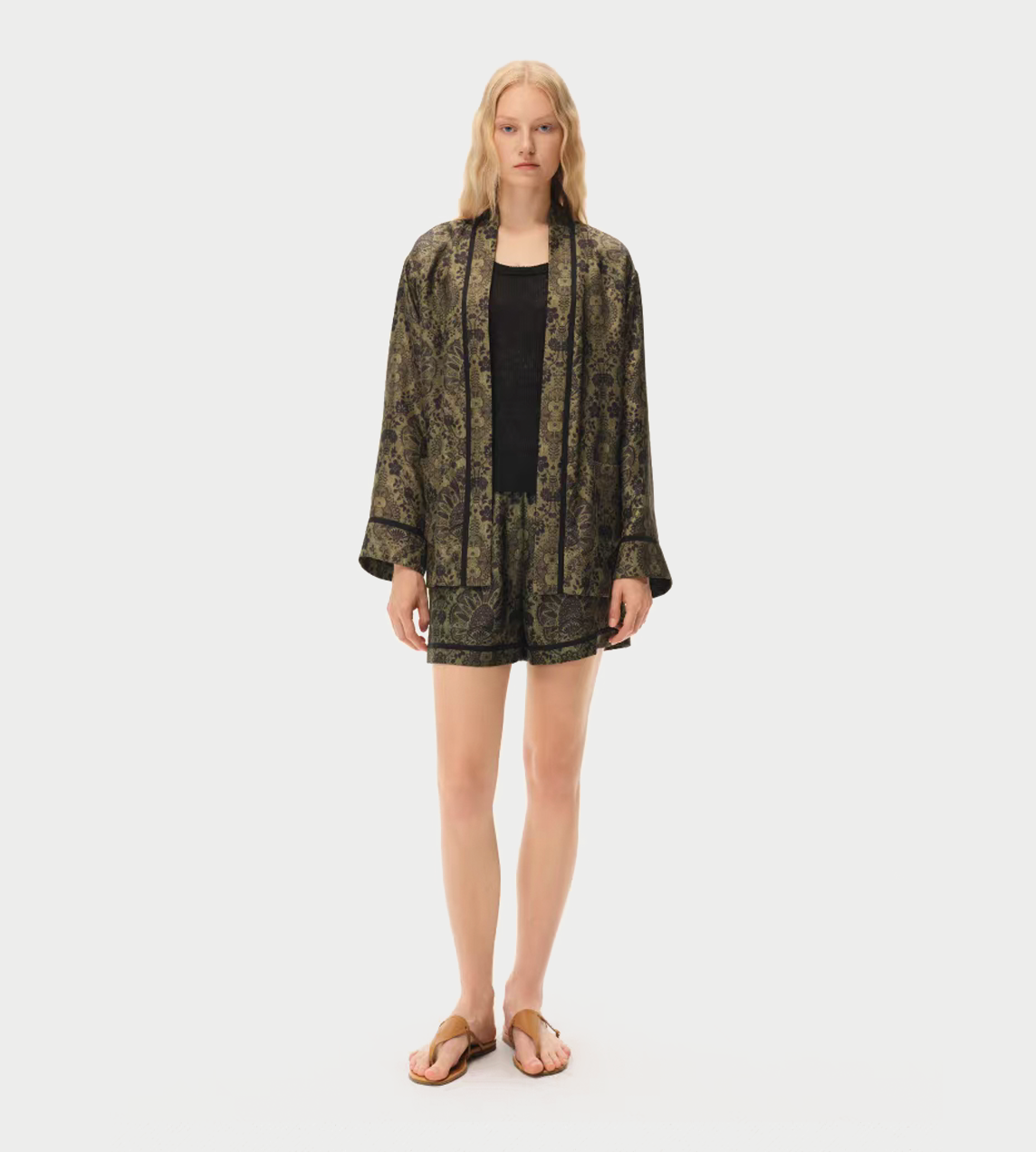 INTO THE EAST - Palmett Kimono Jacket Green