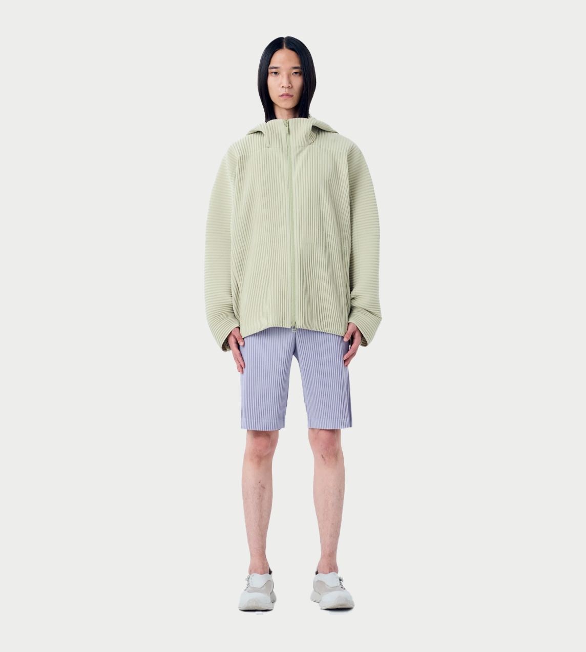 HOMME PLISSE ISSEY MIYAKE - Tailored Pleated Shorts Cloud Gray