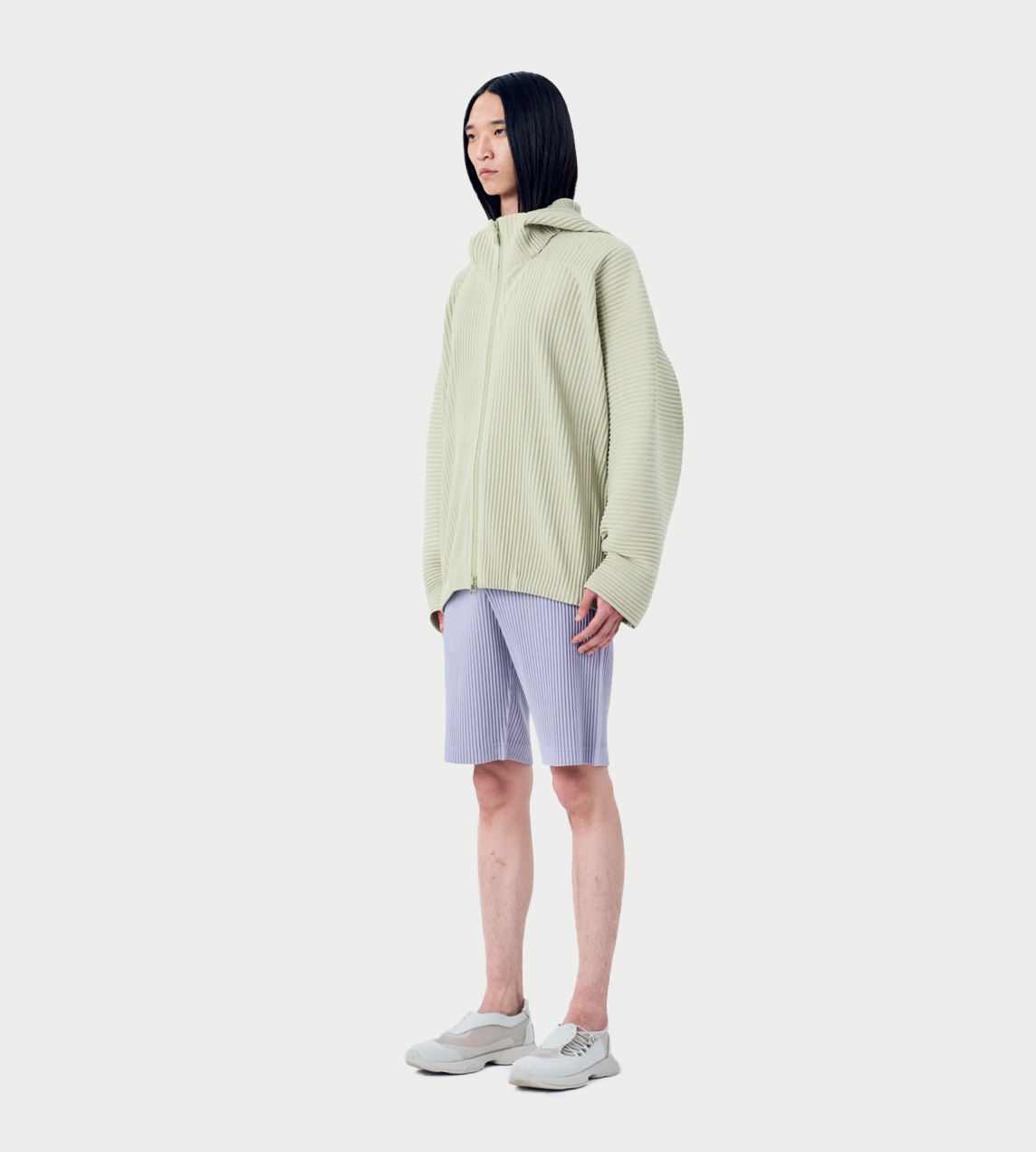 HOMME PLISSE ISSEY MIYAKE - Tailored Pleated Shorts Cloud Gray