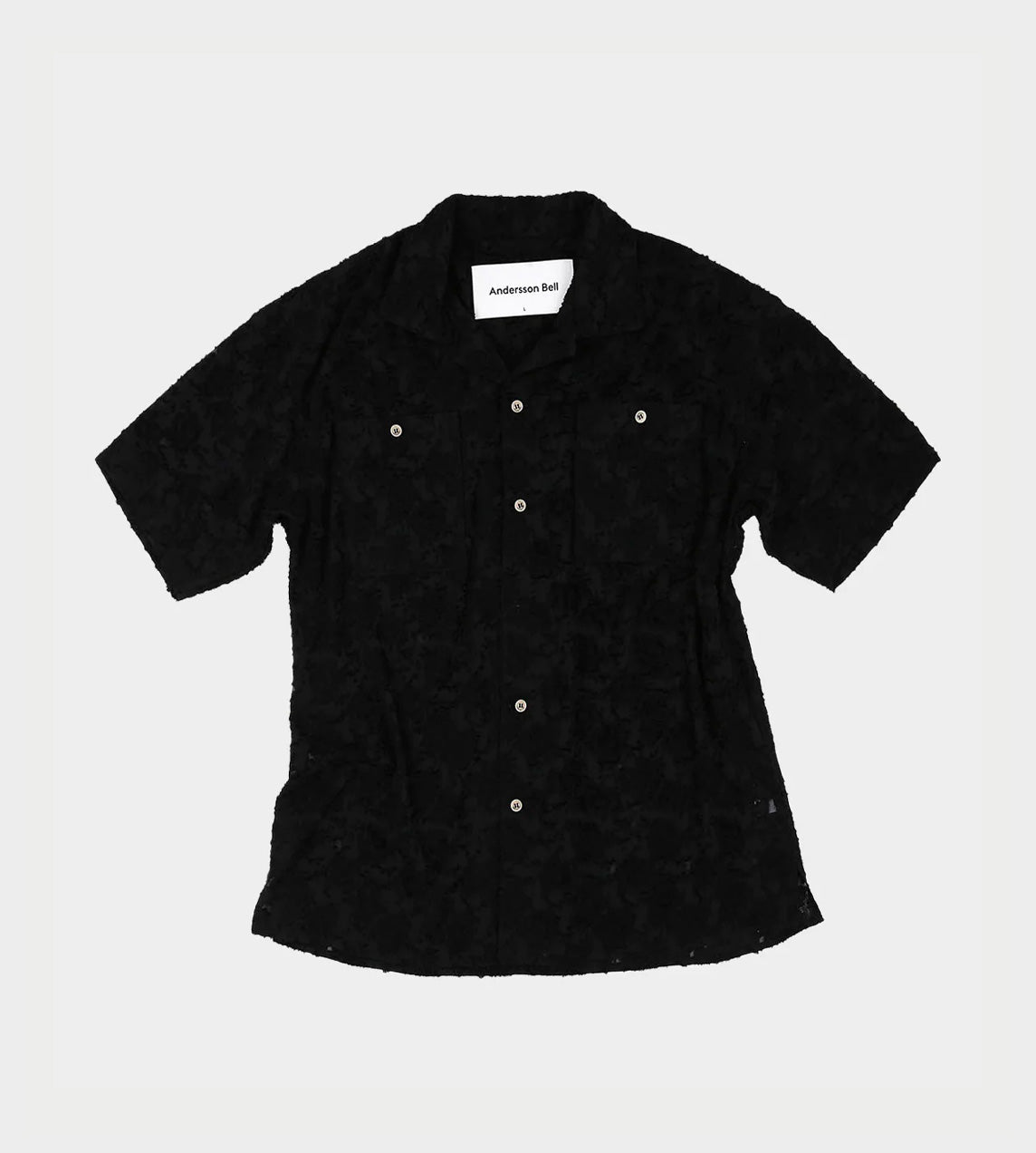 Andersson Bell - Bali Sheer Open Collar Shirt Black – WDLT117
