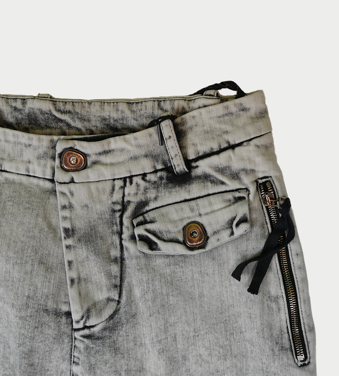 Masnada - Relax-fit Bleached Denim Pants