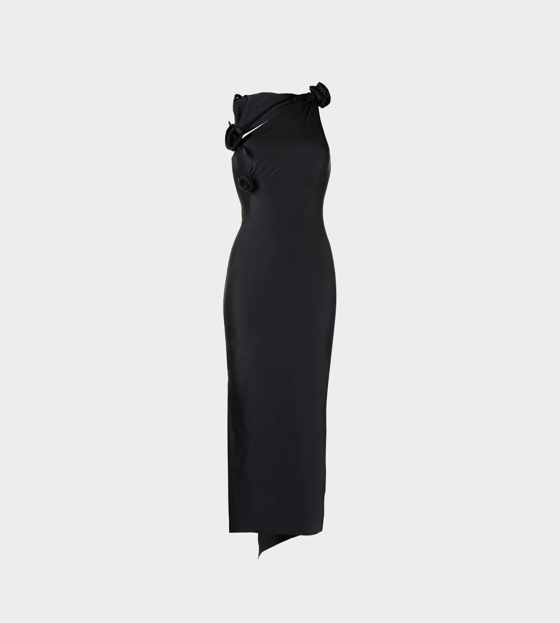 Coperni - Asymmetric Flower Gown Black