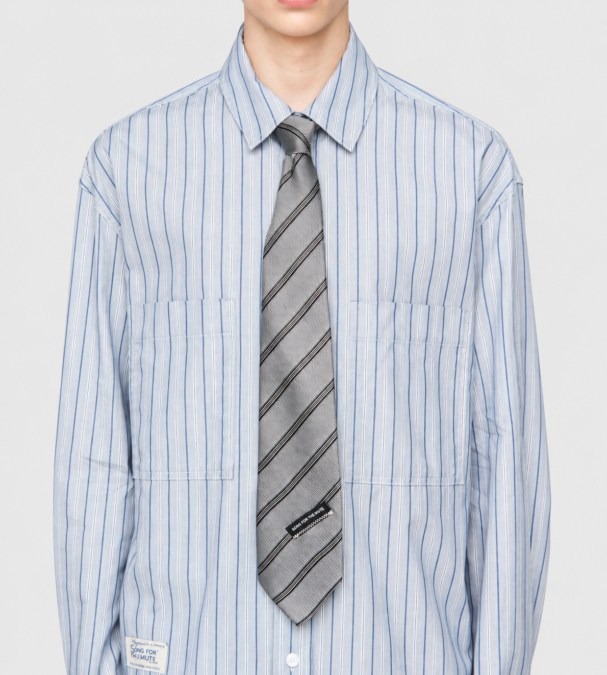 Satin Playground Tie Silver
