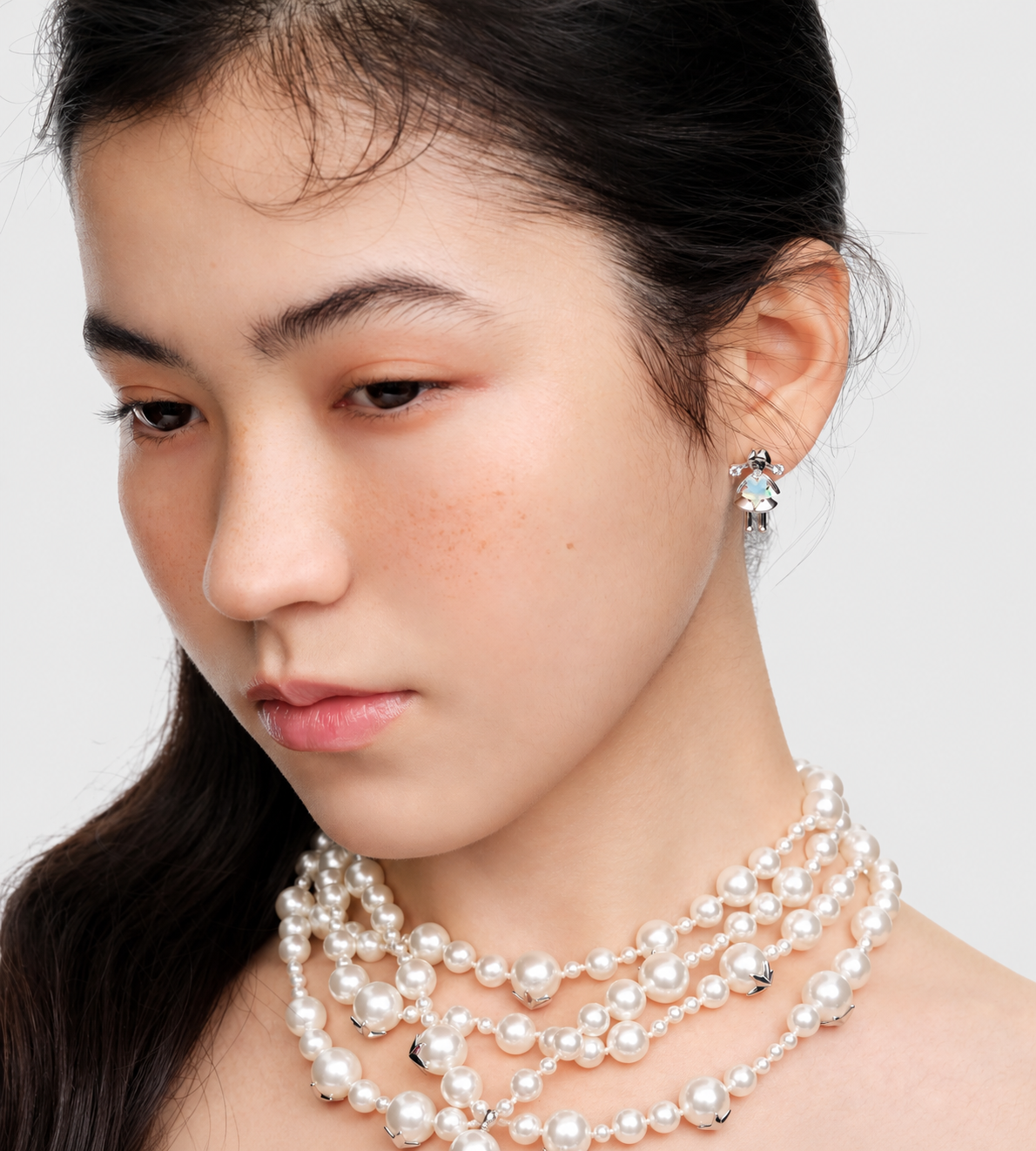 Mini Girl Earrings Silver