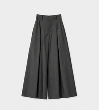 UJOH - Inverted Tuck Flare Pants Charcoal
